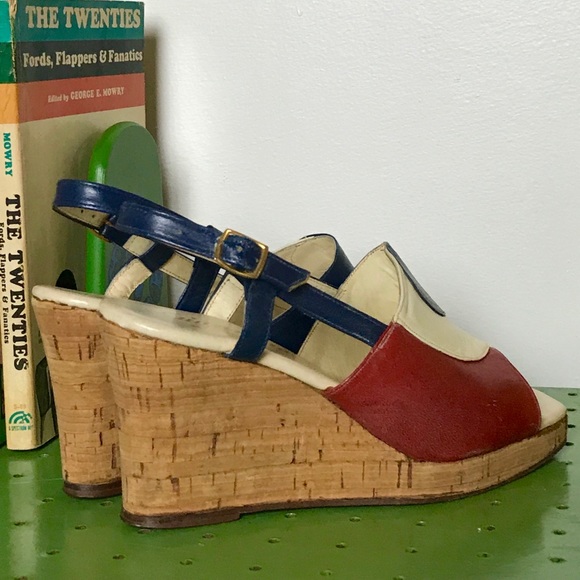 Vintage 60s mod Italian platform wedges 5/5.5 - Picture 3 of 5